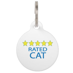 Placa Para Mascotas Gato Cinco Estrellas