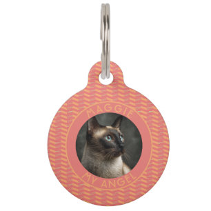 Placa Para Mascotas Gato Colorido Regalo de Amante de Estampado Espina