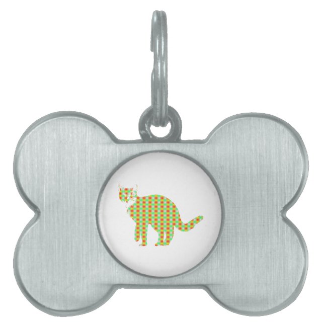 Placa Para Mascotas Gato con Estampado (Frente)