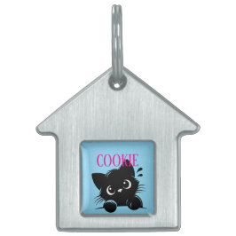 Placa Para Mascotas Gato Curioso Personalizado