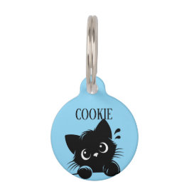 Placa Para Mascotas Gato Curioso Personalizado 