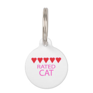 Placa Para Mascotas Gato de cinco corazones