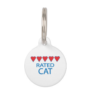 Placa Para Mascotas Gato de cinco corazones