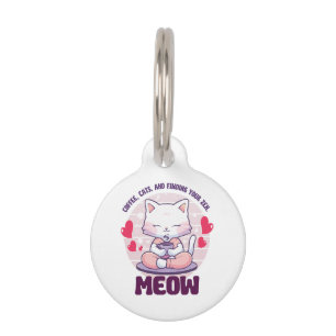 Placa Para Mascotas Gato de meditación - Gato kawaii