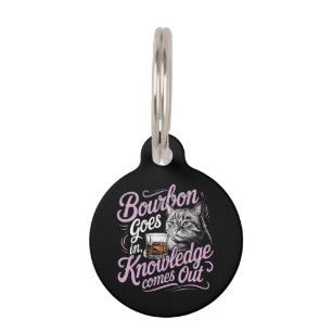 Placa Para Mascotas Gato Divertido y Conocimiento Gráfico de Bourbon S
