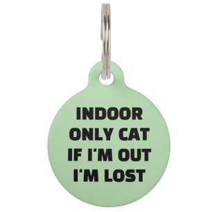 Placa Para Mascotas Gato Doméstico Personalizado Si Estoy Fuera Estoy 