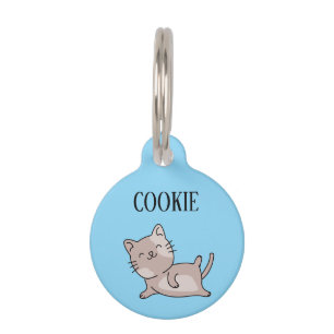 Placa Para Mascotas Gato Ejercitándose Personalizado 