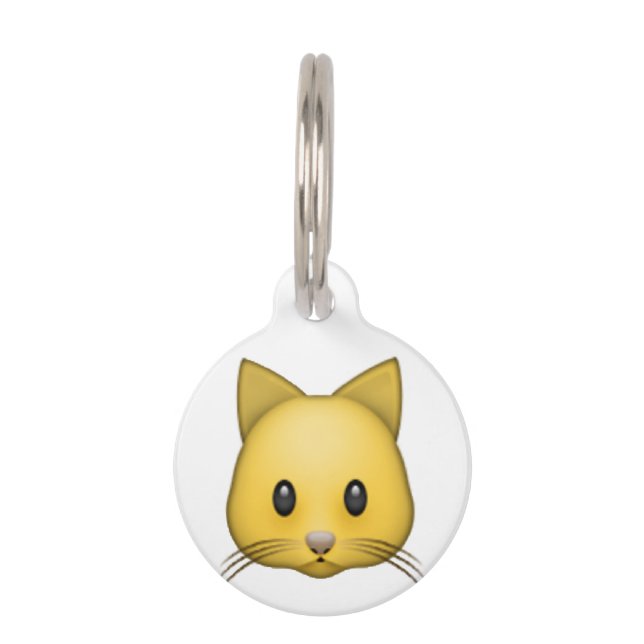 Placa Para Mascotas Gato - Emoji (Reverso)