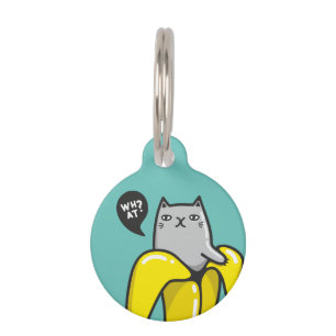 Placa Para Mascotas Gato en banana