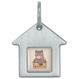 Placa Para Mascotas Gato en la caja