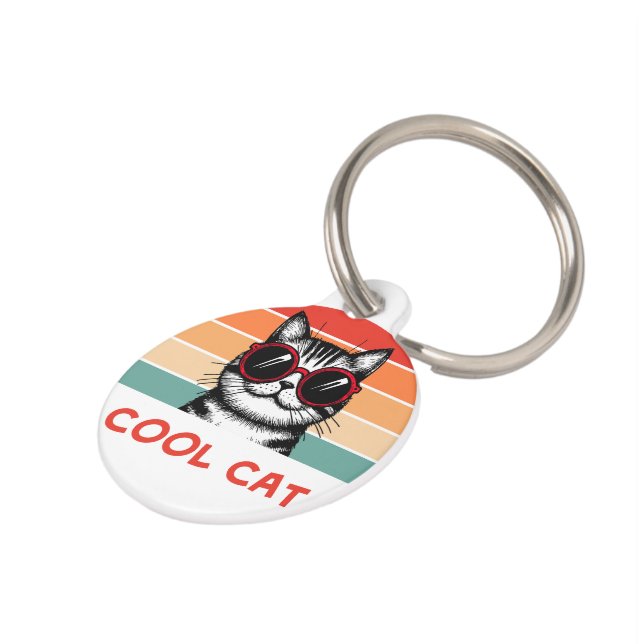 Placa Para Mascotas Gato genial 2 (Lateral)