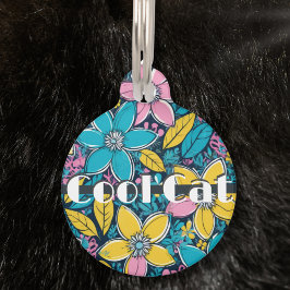 Placa Para Mascotas Gato genial divertido y retro con estilo