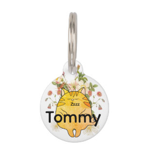 Placa Para Mascotas Gato Gingembre Soñoliento