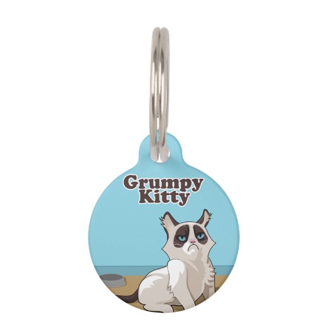 Placa Para Mascotas Gato gruñón (Anverso)