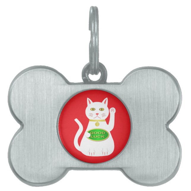 Placa Para Mascotas Gato Lucky Oriental (Frente)