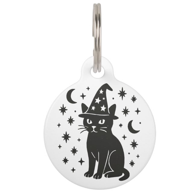 Placa Para Mascotas Gato místico (Anverso)
