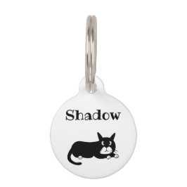 Placa Para Mascotas Gato negro