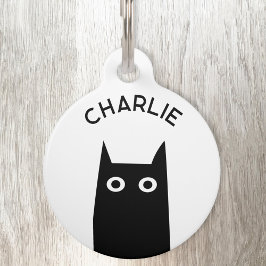 Placa Para Mascotas Gato negro