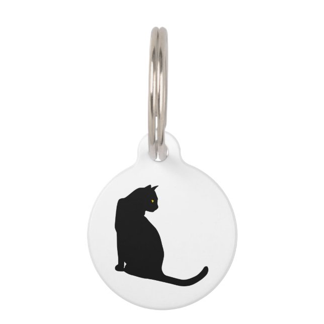 PLACA PARA MASCOTAS GATO NEGRO (Anverso)