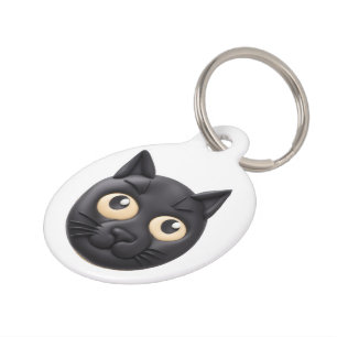 Placa Para Mascotas Gato negro inspirado en 3D