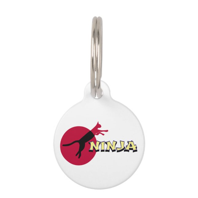 Placa Para Mascotas Gato Ninja (Anverso)