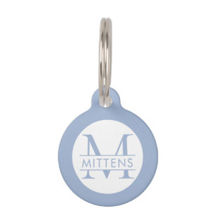 Placa Para Mascotas Gato o perro de perinche azul turbio