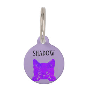 Placa Para Mascotas Gato Peeking Lindo-Personalizado Gato