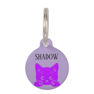 Placa Para Mascotas Gato Peeking Personalizado