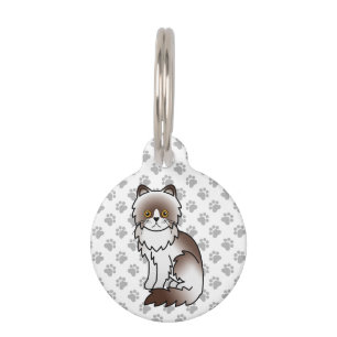 Placa Para Mascotas Gato Persa Bi-Color Chocolate Lindo e Información