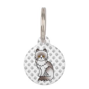 Placa Para Mascotas Gato Persa Bicolor Lila Lindo e Información de Mas
