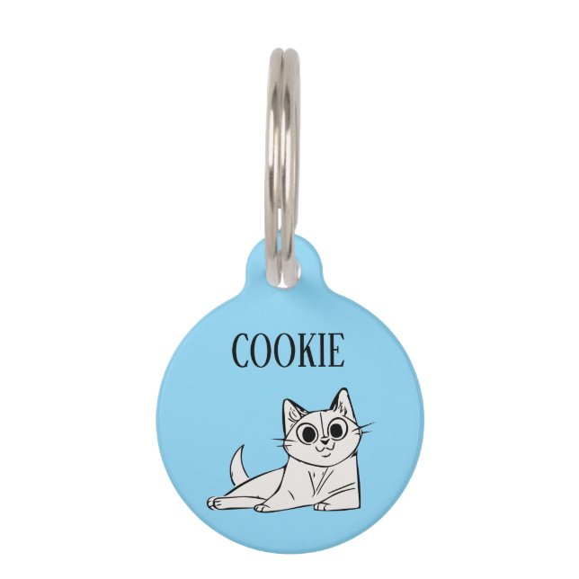 Placa Para Mascotas Gato Relajante Personalizado (Anverso)