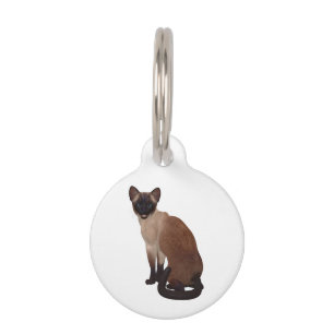 Placa Para Mascotas Gato Siamés Oscuro de Punto de Sello
