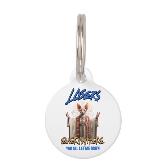 Placa Para Mascotas Gato Sphynx Divertido  (Anverso)