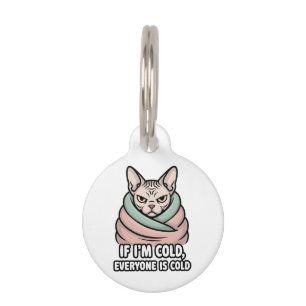 Placa Para Mascotas Gato Sphynx Gruñón Arte de Dibujos Animados con Hu