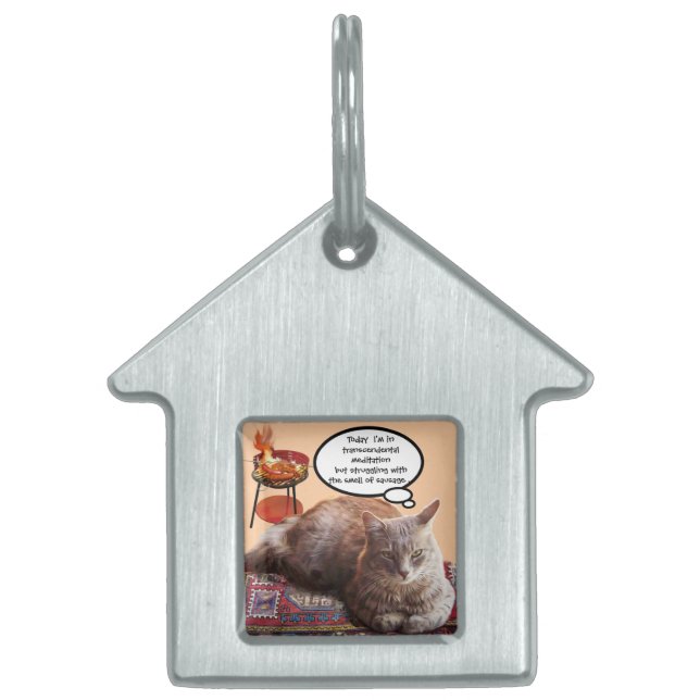 PLACA PARA MASCOTAS GATO TURCO EN MEDITACIÓN TRANSCENDENTAL (Frente)
