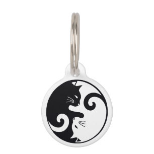 Placa Para Mascotas Gatos de amor personalizables Ying Yang
