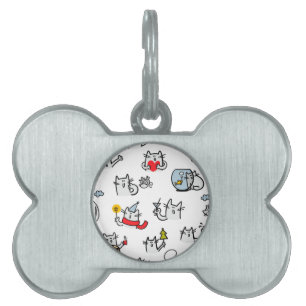 Placa Para Mascotas Gatos divertidos, leche y magia.
