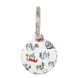 Placa Para Mascotas Gatos divertidos, leche y magia.