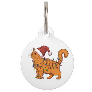 Placa Para Mascotas Gatos Divertidos Navidad Naranja Gato Mamá Amante