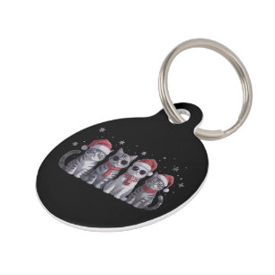 Placa Para Mascotas Gatos geniales de Navidad Amante de gatos lindos M