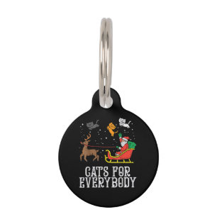 Placa Para Mascotas Gatos para todos Navidad Gato Divertido Mujeres Sa