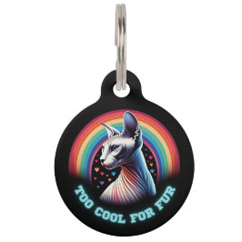 Placa Para Mascotas Gatos Sphynx Personalizados 'Demasiado Cool'