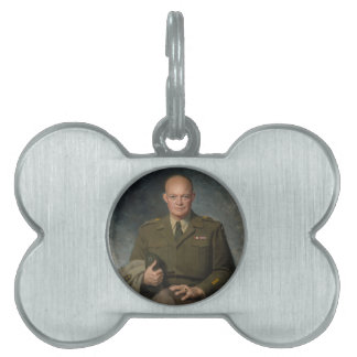 Placa Para Mascotas General Dwight Eisenhower Retrato pintado de 5 est