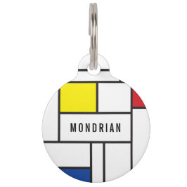 Placa Para Mascotas Geometría Minimalista mondrina De Stijl Arte Moder