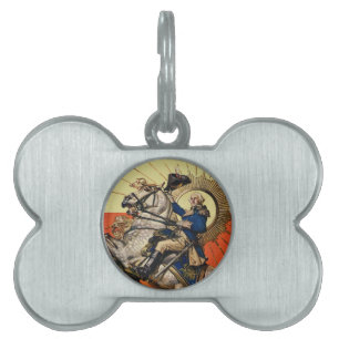 Placa Para Mascotas George Washington a caballo