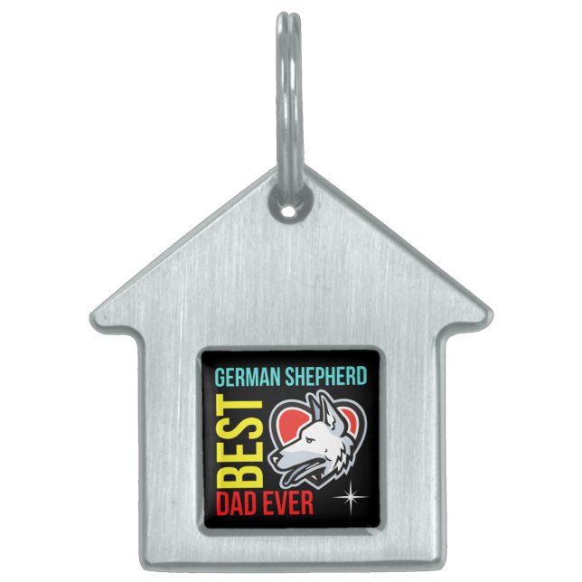 Placa Para Mascotas German Shepherd Dad (Frente)