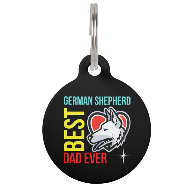 Placa Para Mascotas German Shepherd Dad (Anverso)