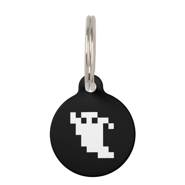 Placa Para Mascotas Ghost de 8 bits de píxeles (Anverso)