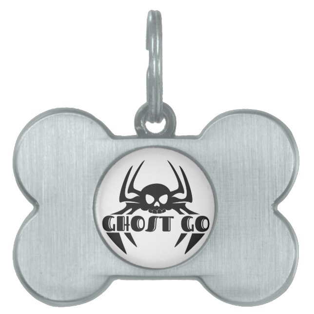 Placa Para Mascotas Ghost Go Spooky Season (Frente)