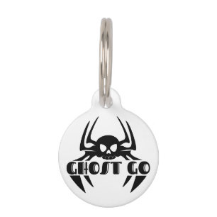 Placa Para Mascotas Ghost Go Spooky Season